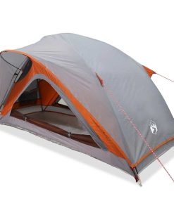 Tenda Da Campeggio 1 Persona Grigio E Arancione Impermeabile