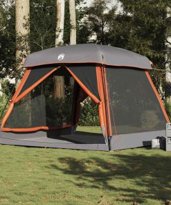 Tenda Familiare Cabina 6 Persone Grigia Arancione Impermeabile