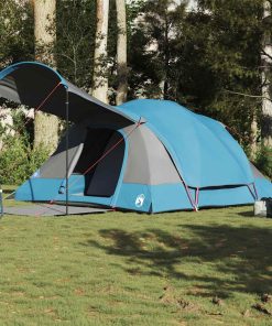 Tenda Familiare A Tunnel Per 8 Persone Blu Impermeabile