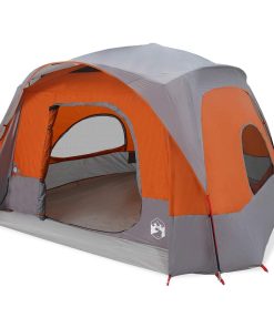 Tenda Familiare Cabina 6 Persone Grigia Arancione Impermeabile