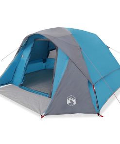 Tenda Da Campeggio A Cabina Per 4 Persone Blu Impermeabile