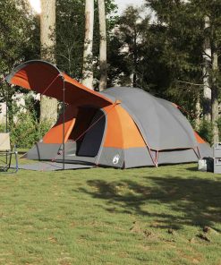 Tenda Familiare A Tunnel 8persone Grigia Arancione Impermeabile