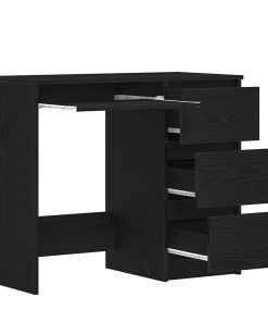 Scrivania Rovere Nera 90x45x76 Cm In Legno Multistrato