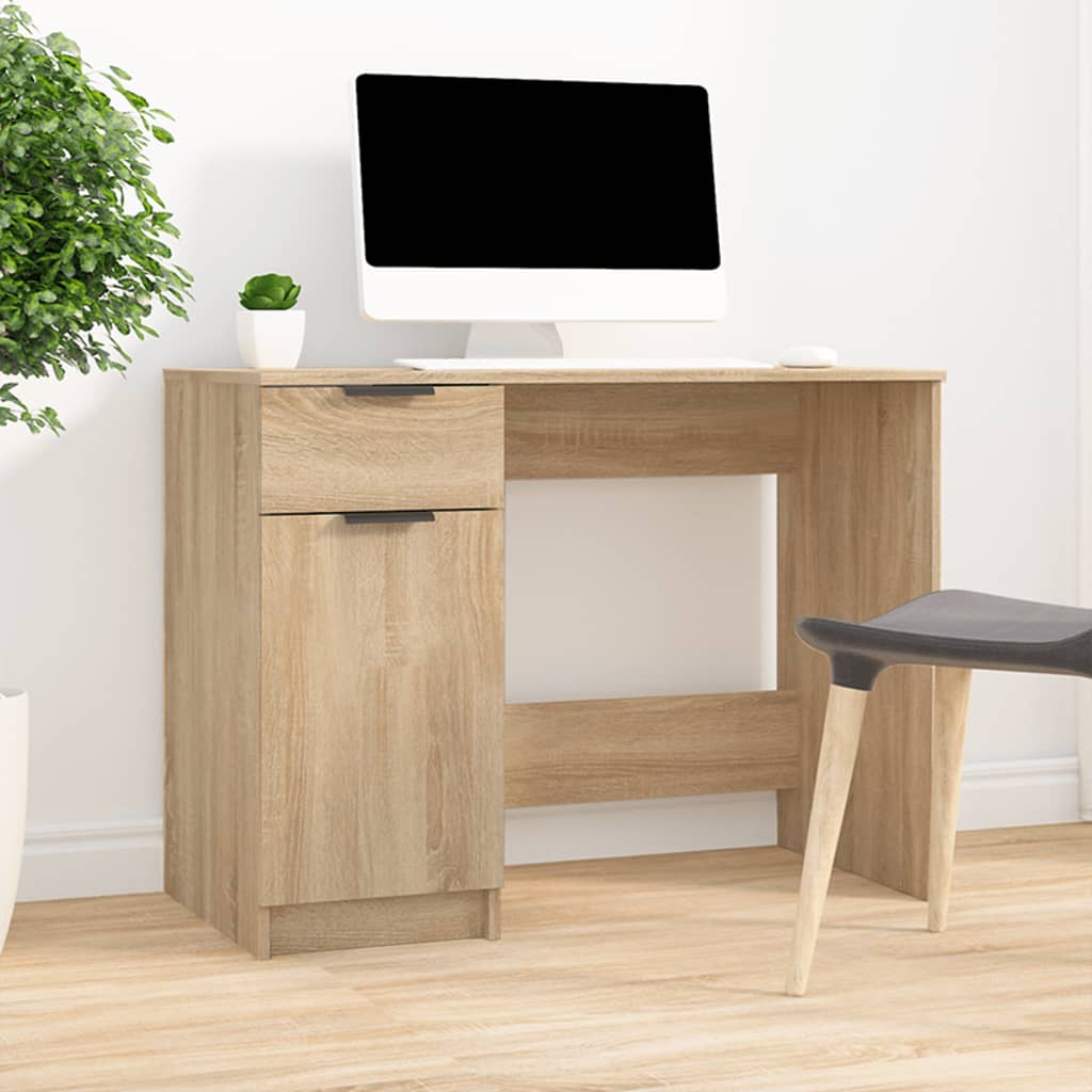 Scrivania Rovere Sonoma 100x50x75 Cm In Legno Multistrato - Image 5