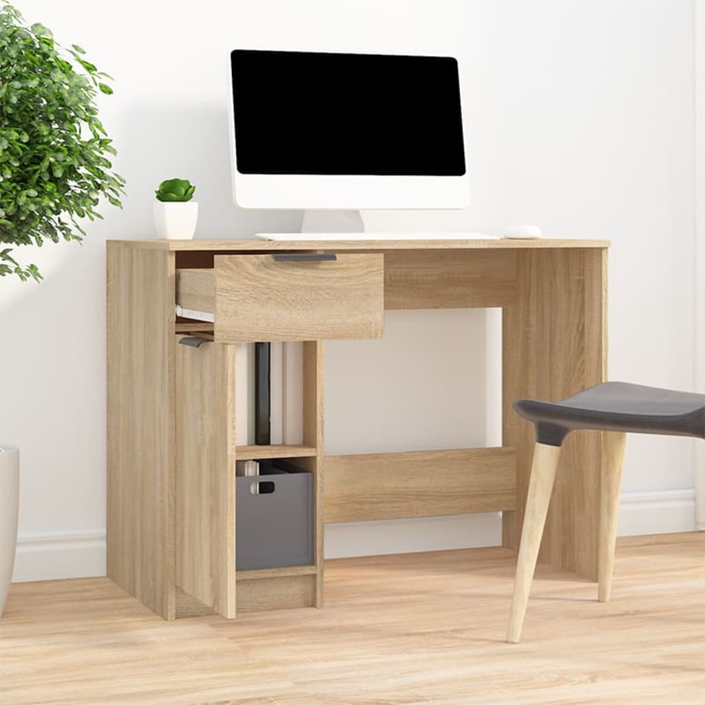 Scrivania Rovere Sonoma 100x50x75 Cm In Legno Multistrato