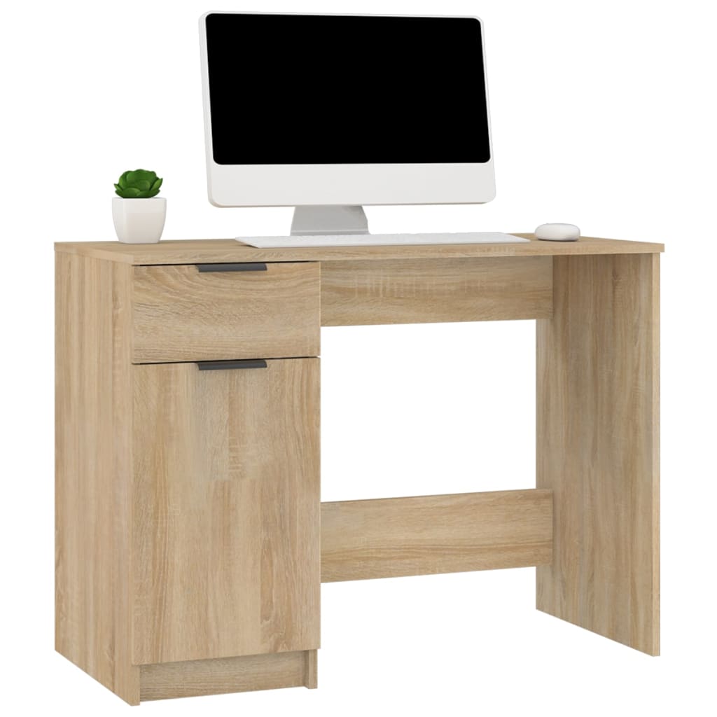Scrivania Rovere Sonoma 100x50x75 Cm In Legno Multistrato - Image 2