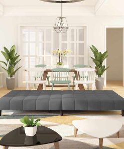 Divano Letto A 2 Posti Grigio Scuro In Velluto