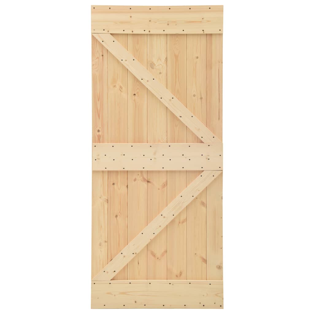 Porta Scorrevole Con Set Hardware 80x210 Cm In Legno Di Pino - Image 6