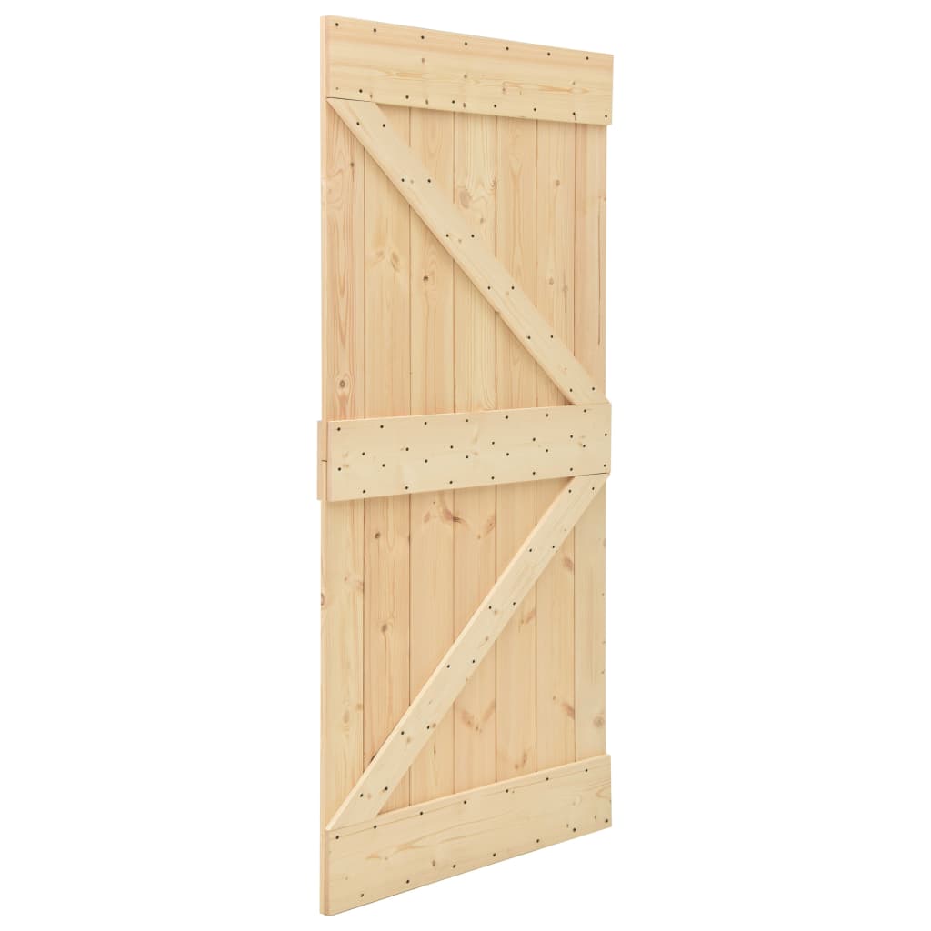 Porta Scorrevole Con Set Hardware 80x210 Cm In Legno Di Pino
