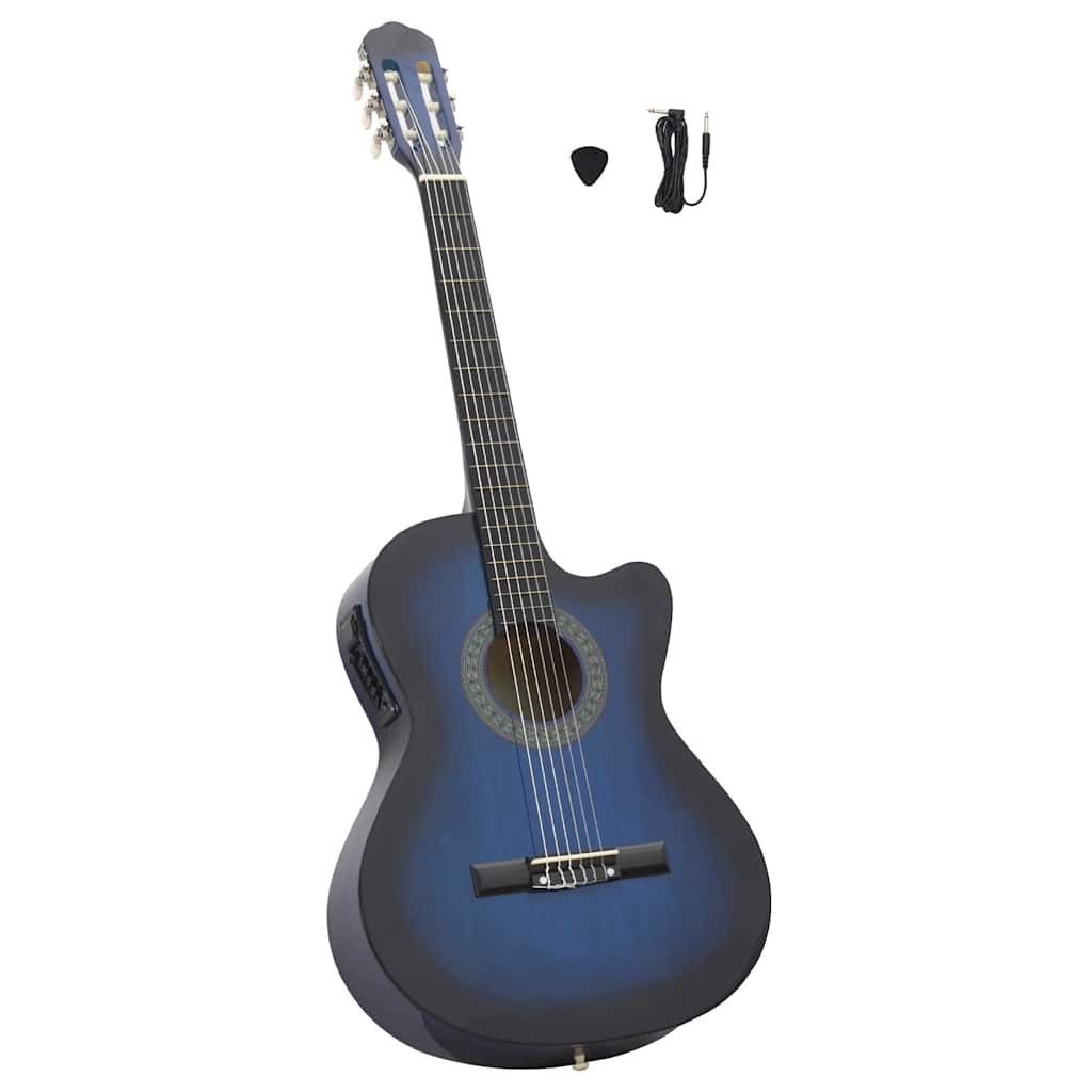 Chitarra Classica Western Con Equalizzatore E 6 Corde Blu