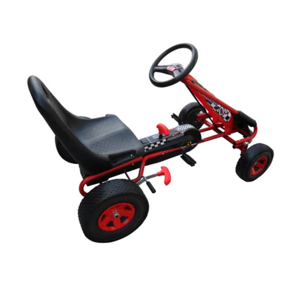 GO-Kart A Pedali Per Bambini, Sedile Regolabile, Rosso