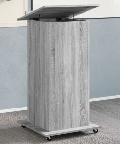 Leggio Con Ruote Cassetto Grigio Sonoma 55x55x107cm Multistrato