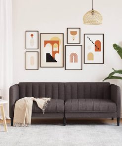 Divano A 2 Posti Marrone Scuro In Tessuto