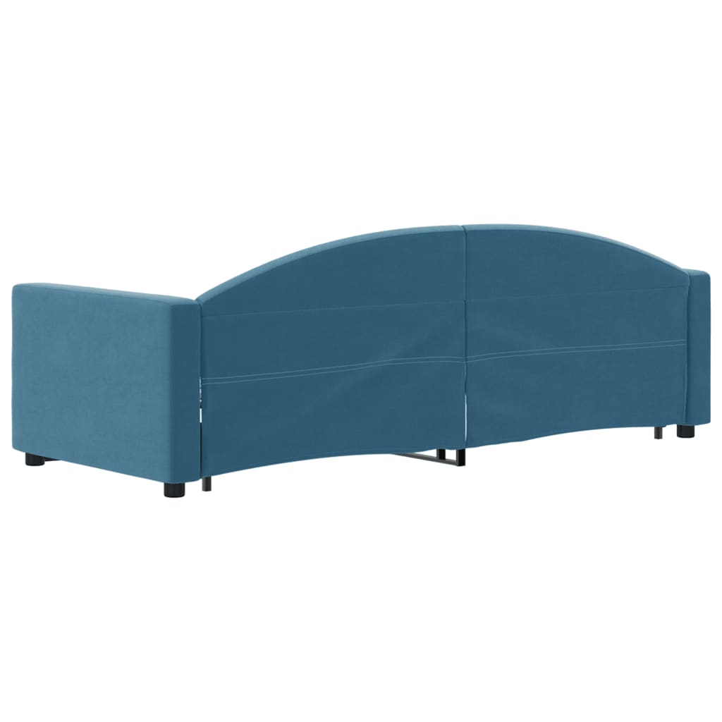 Divano Letto Con Letto Estraibile Blu 80x200 Cm In Velluto