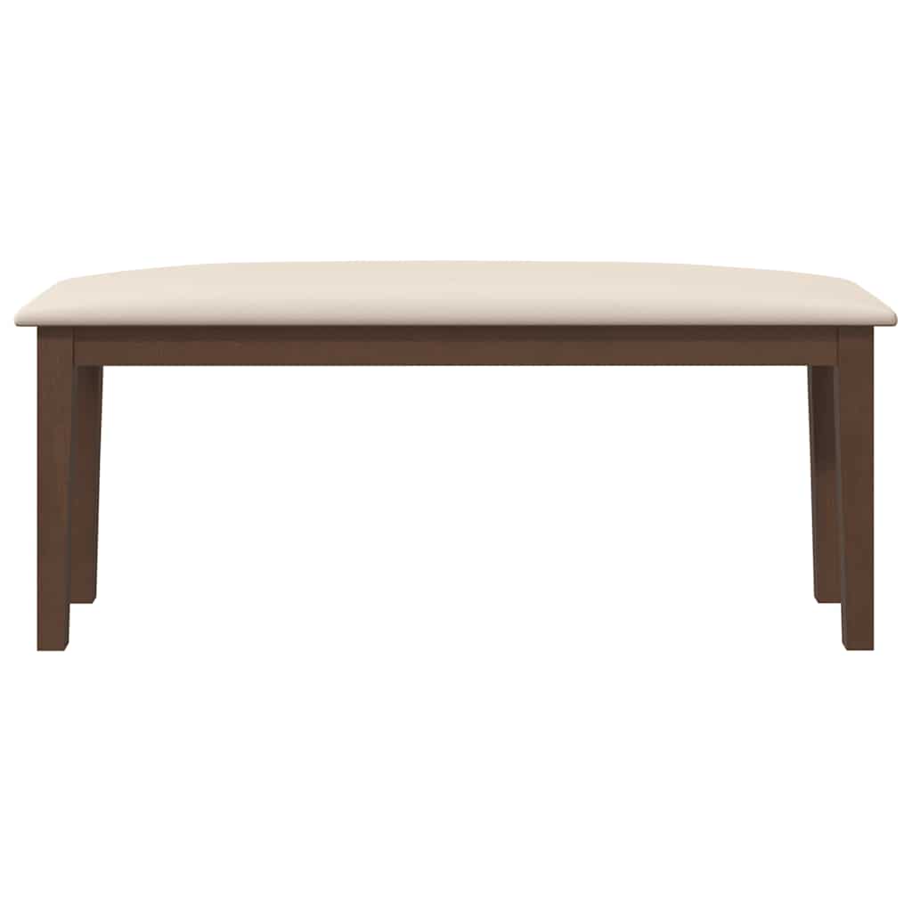 Panca 110 Cm Marrone In Legno Massello Di Hevea - Image 3