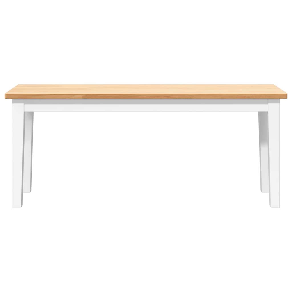 Panca 110 Cm Bianco In Legno Massello Di Hevea
