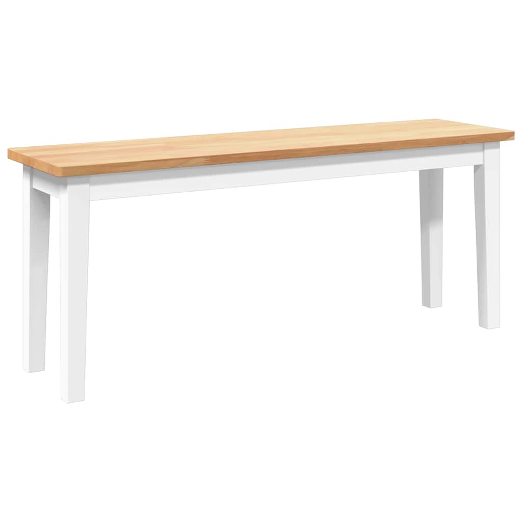 Panca 110 Cm Bianco In Legno Massello Di Hevea - Image 4