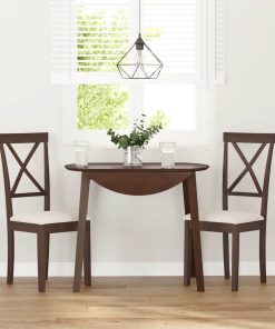 Sedie Da Pranzo Con Cuscini 2pz Marrone Legno Massello Di Hevea