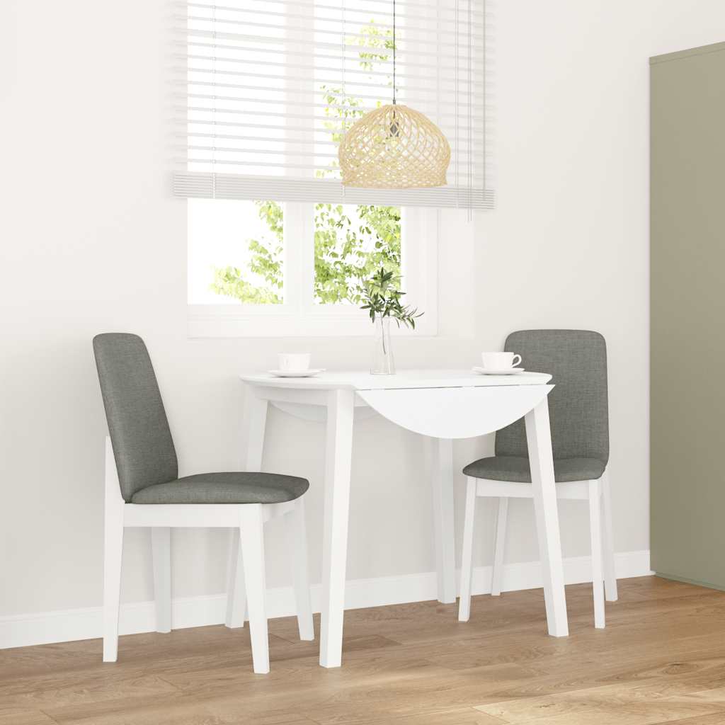 Sedie Da Pranzo Con Cuscini 2 Pz Bianco Legno Massello Di Hevea - Image 4