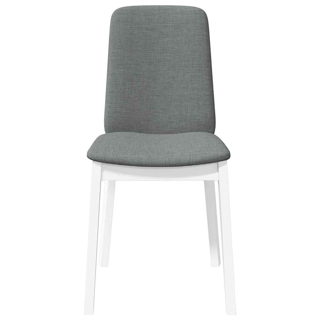 Sedie Da Pranzo Con Cuscini 2 Pz Bianco Legno Massello Di Hevea - Image 3