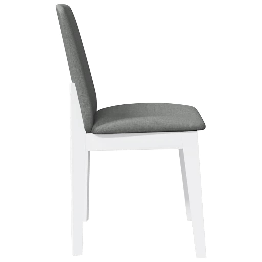 Sedie Da Pranzo Con Cuscini 2 Pz Bianco Legno Massello Di Hevea - Image 5