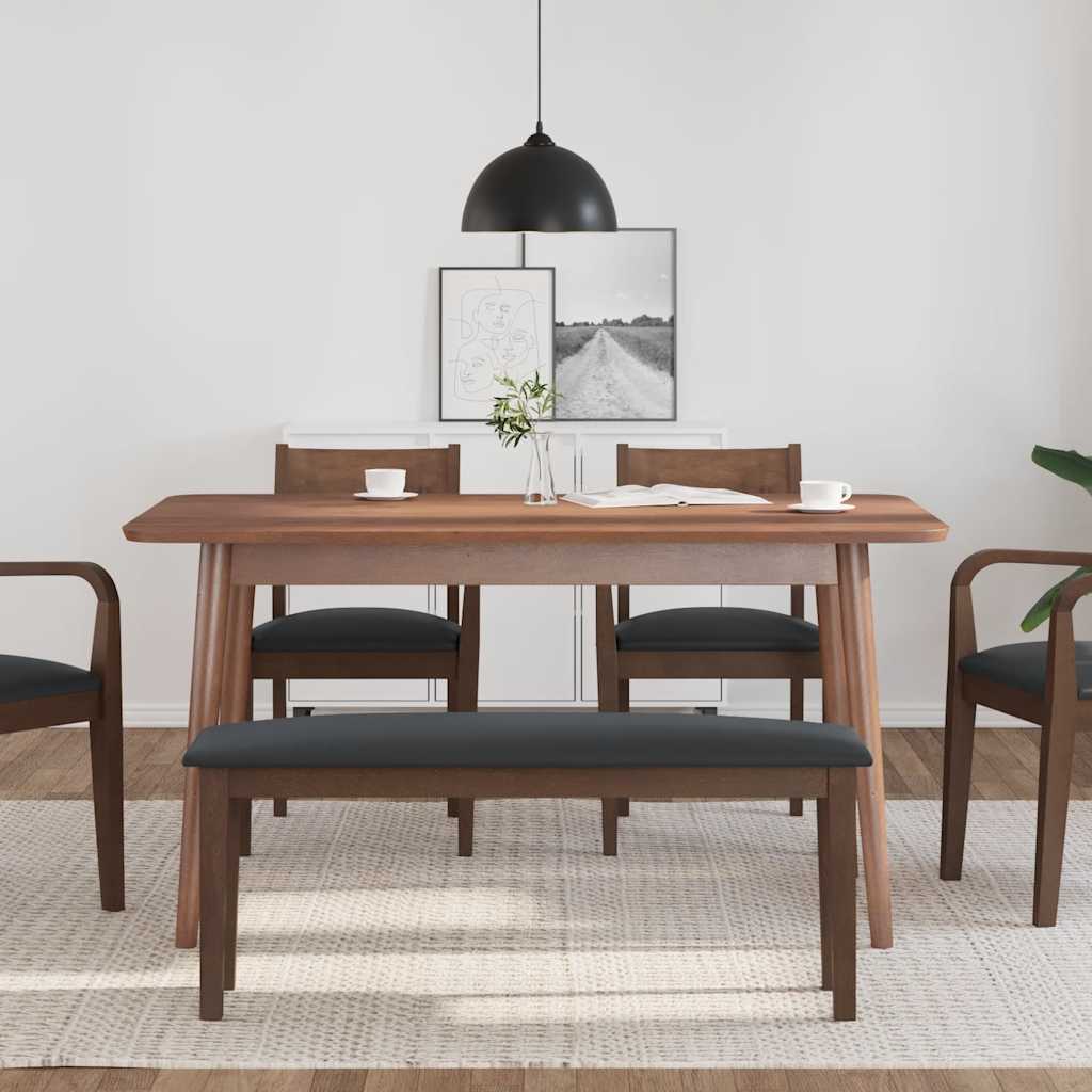 Panca 110 Cm Marrone In Legno Massello Di Hevea - Image 6