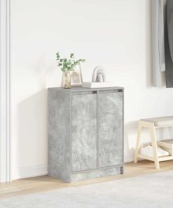 Scarpiera Grigio Cemento 57x34x76 Cm In Legno Multistrato