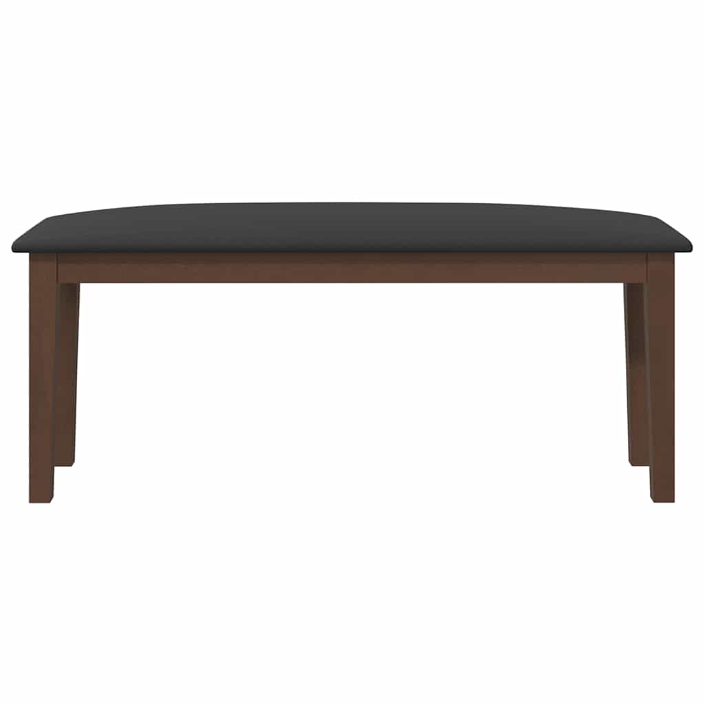 Panca 110 Cm Marrone In Legno Massello Di Hevea - Image 5