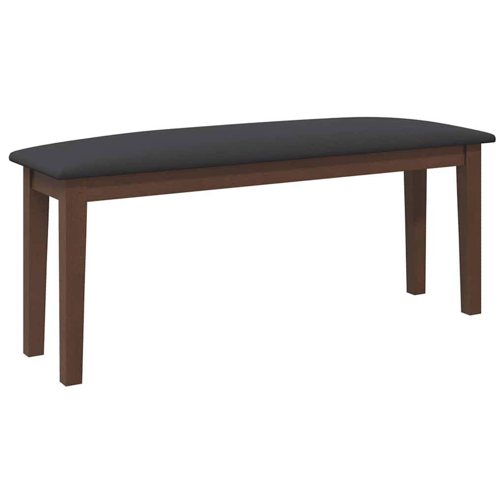 Panca 110 Cm Marrone In Legno Massello Di Hevea - Image 3