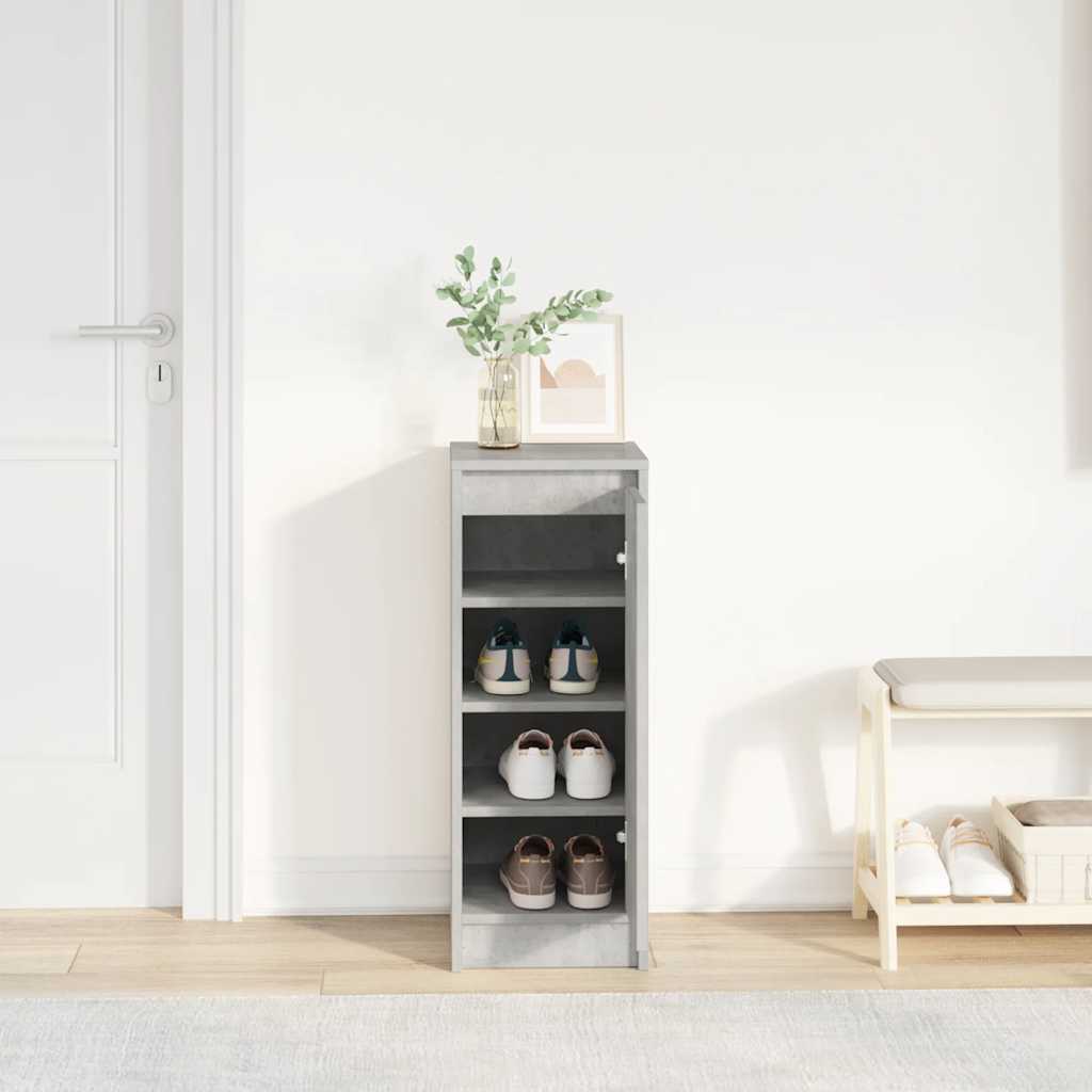 Scarpiera Grigio Cemento 29,5x34x76 Cm In Legno Multistrato