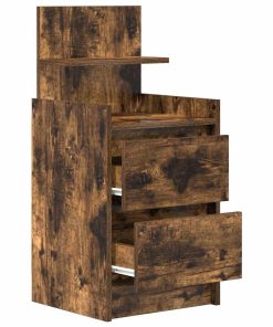 Comodini Con 2 Cassetti 2 Pz Rovere Fumo 38x34x80 cm