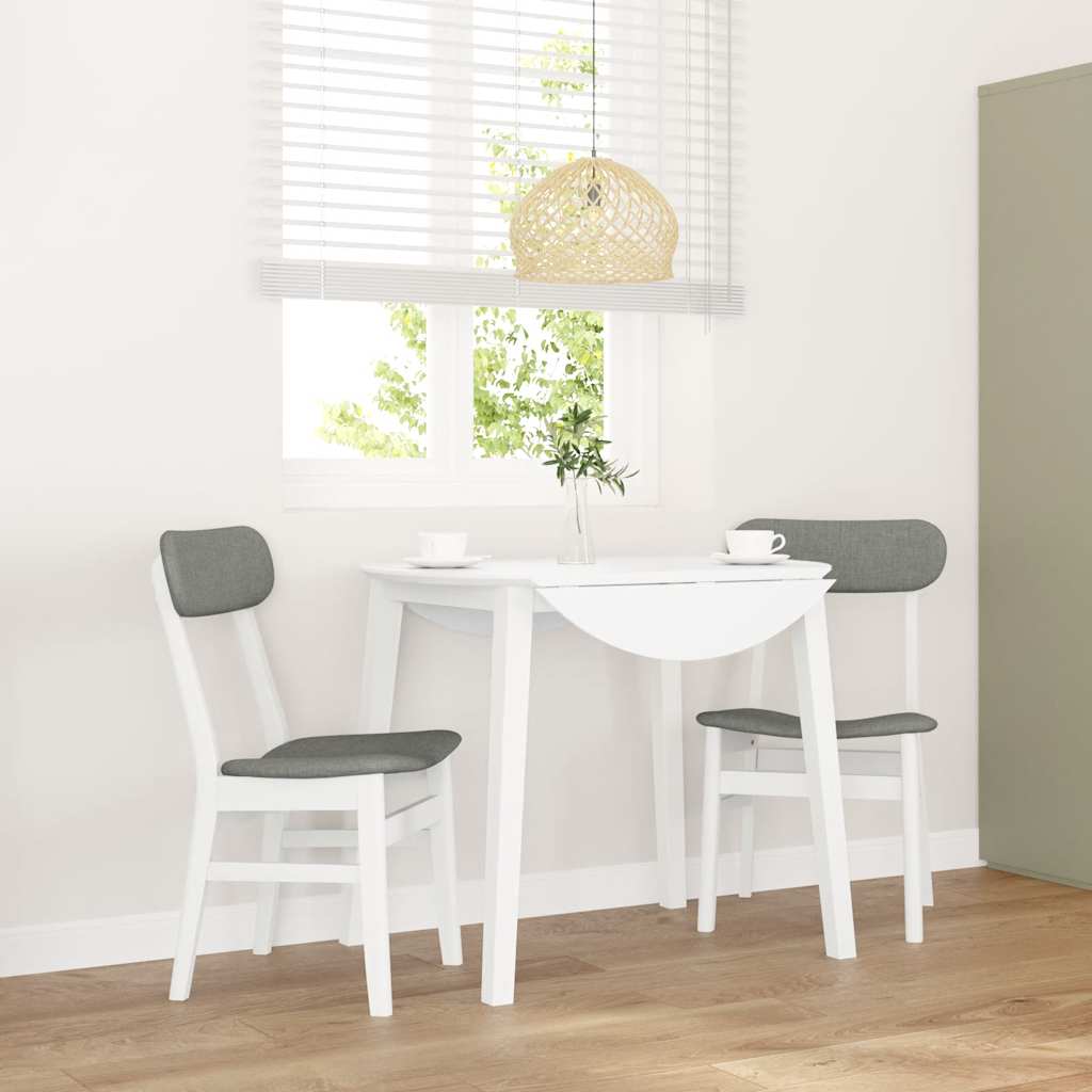 Sedie Da Pranzo Con Cuscini 2 Pz Bianco Legno Massello Di Hevea - Image 4