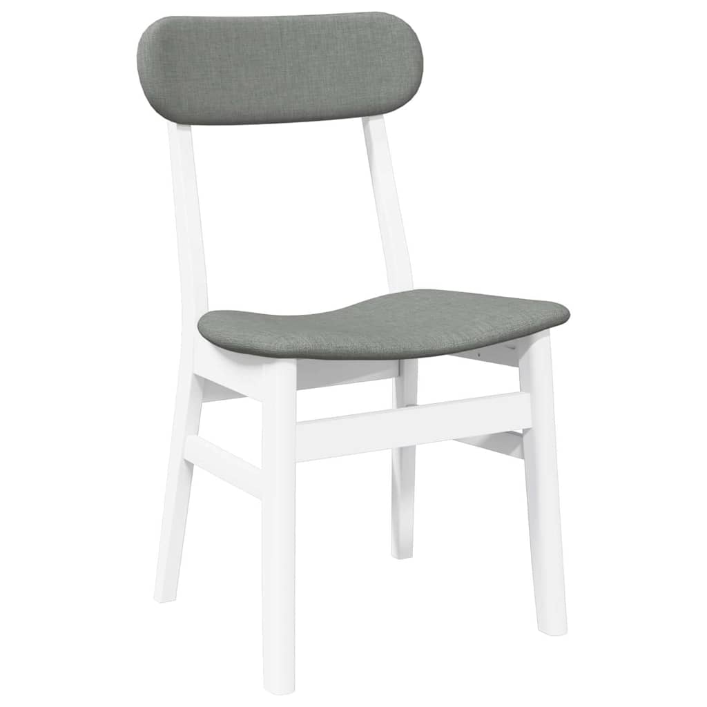 Sedie Da Pranzo Con Cuscini 2 Pz Bianco Legno Massello Di Hevea