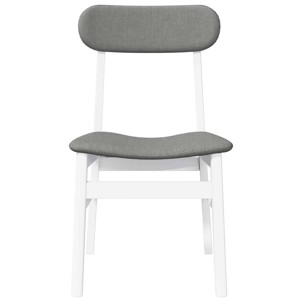 Sedie Da Pranzo Con Cuscini 2 Pz Bianco Legno Massello Di Hevea - Image 6