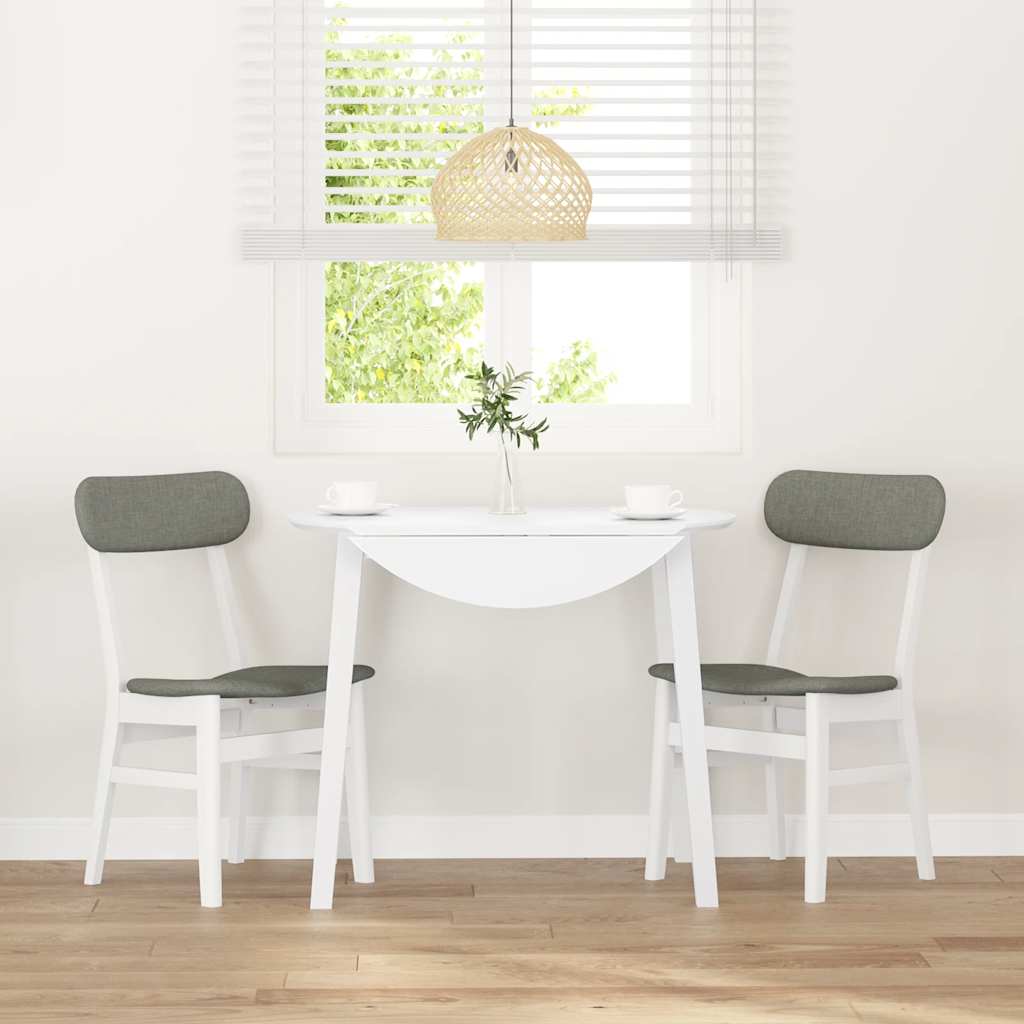 Sedie Da Pranzo Con Cuscini 2 Pz Bianco Legno Massello Di Hevea - Image 3