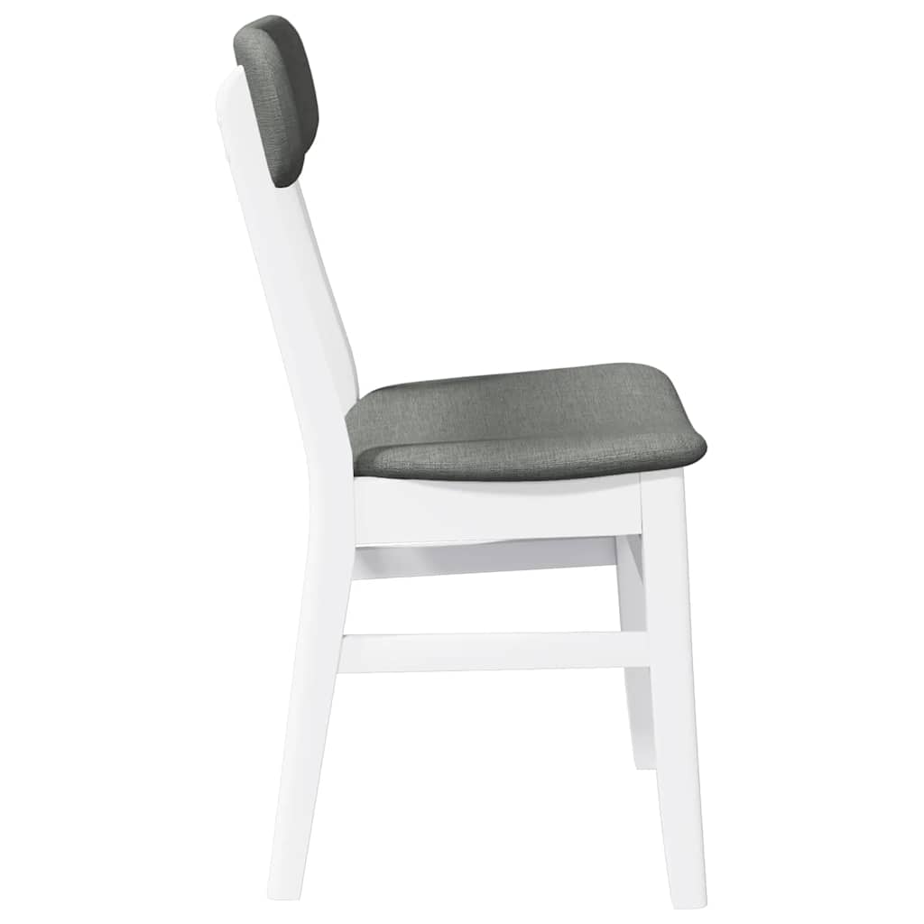 Sedie Da Pranzo Con Cuscini 2 Pz Bianco Legno Massello Di Hevea - Image 5