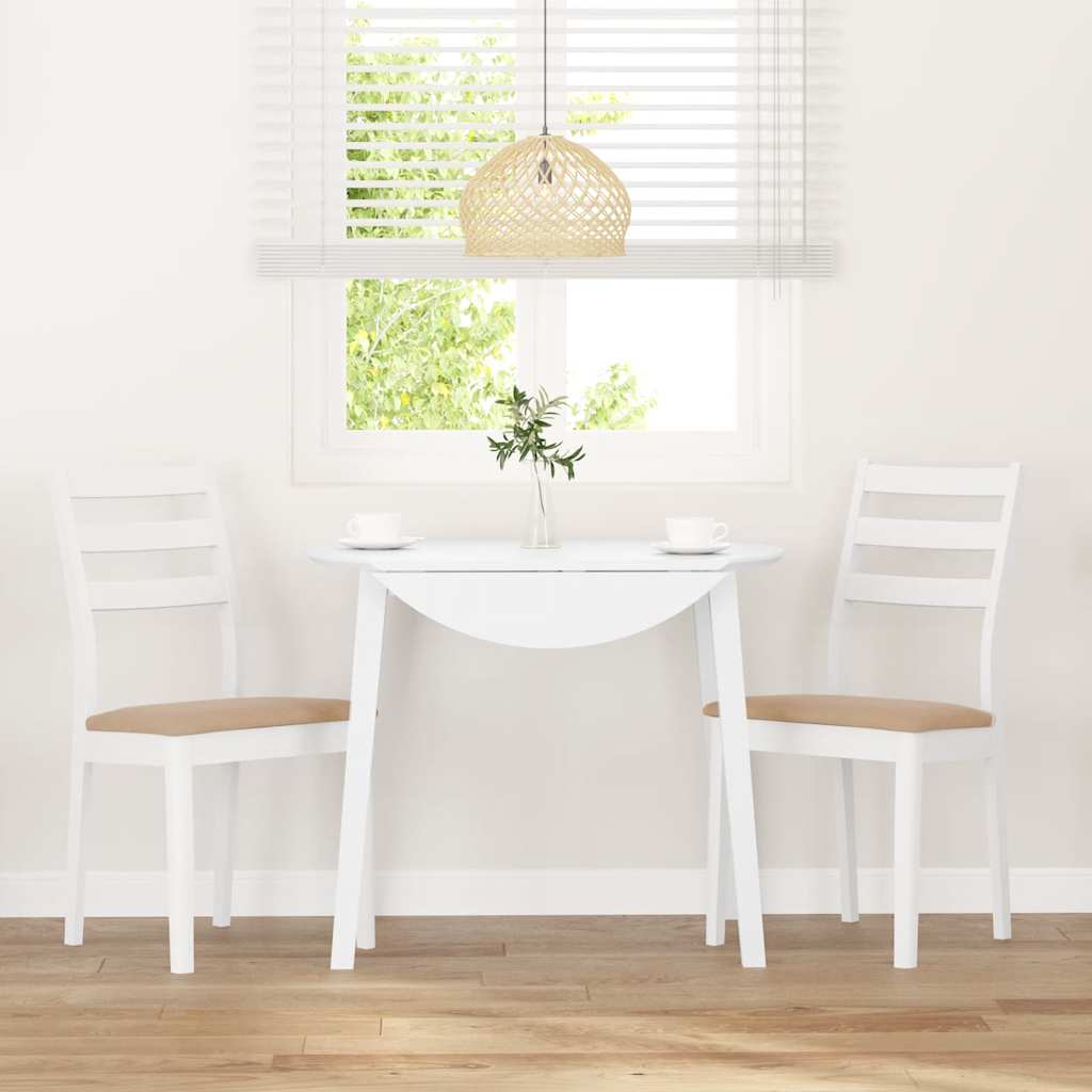 Sedie Da Pranzo Con Cuscini 2 Pz Bianco Legno Massello Di Hevea - Image 6