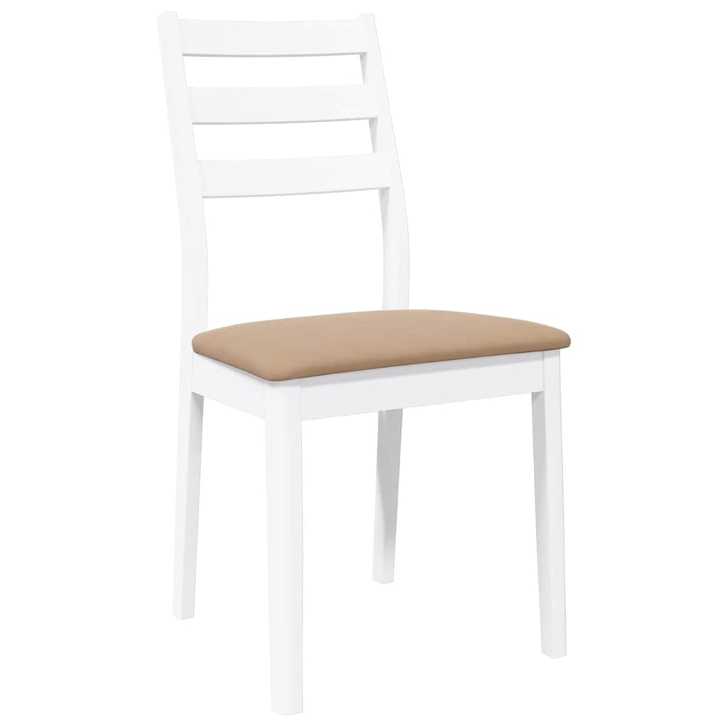 Sedie Da Pranzo Con Cuscini 2 Pz Bianco Legno Massello Di Hevea