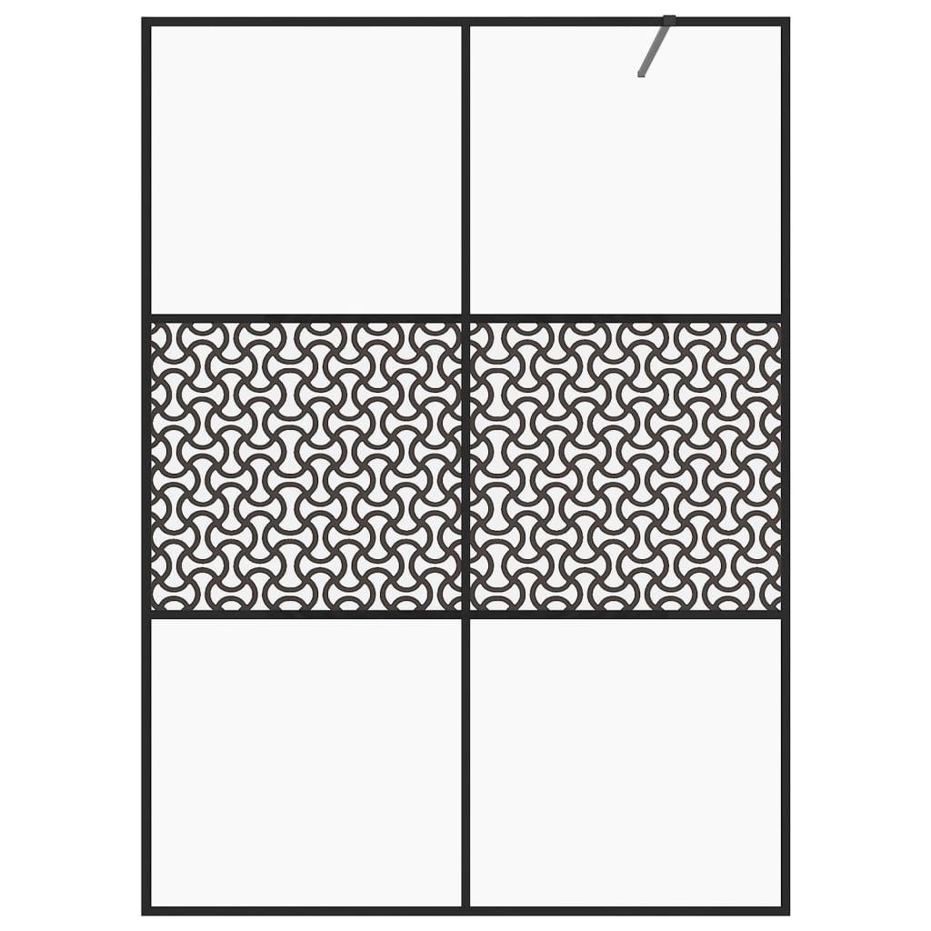 Parete Per Doccia WalK-In Vetro Trasparente Esg 140x195cm Nera - Image 3