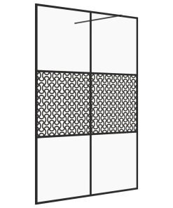 Parete Per Doccia WalK-In Vetro Trasparente Esg 140x195cm Nera