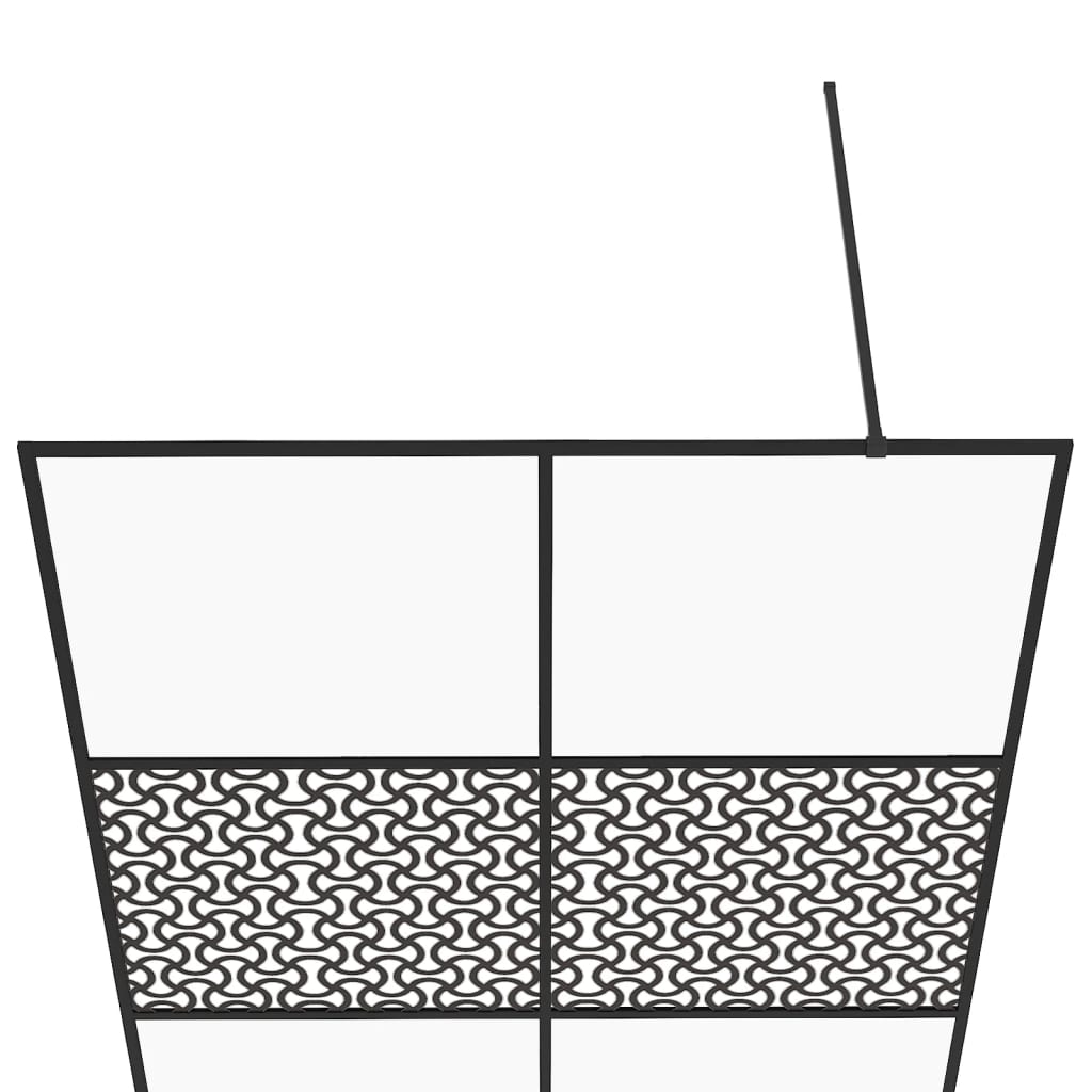 Parete Per Doccia WalK-In Vetro Trasparente Esg 140x195cm Nera - Image 2