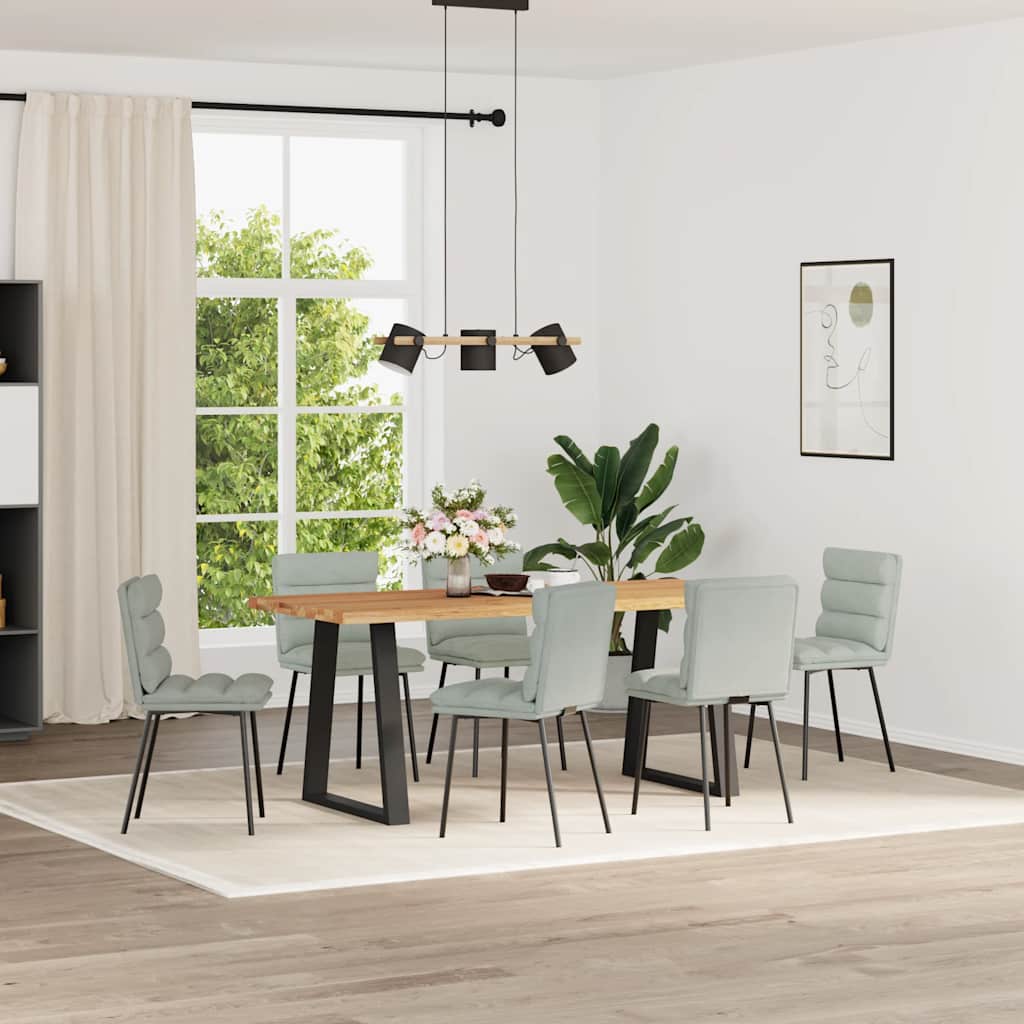 Sedie Da Pranzo 6 Pz Grigio Chiaro In Velluto