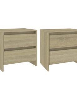 Comodini 2 Pz Rovere Sonoma 45x34,5x44,5 Cm In Truciolato
