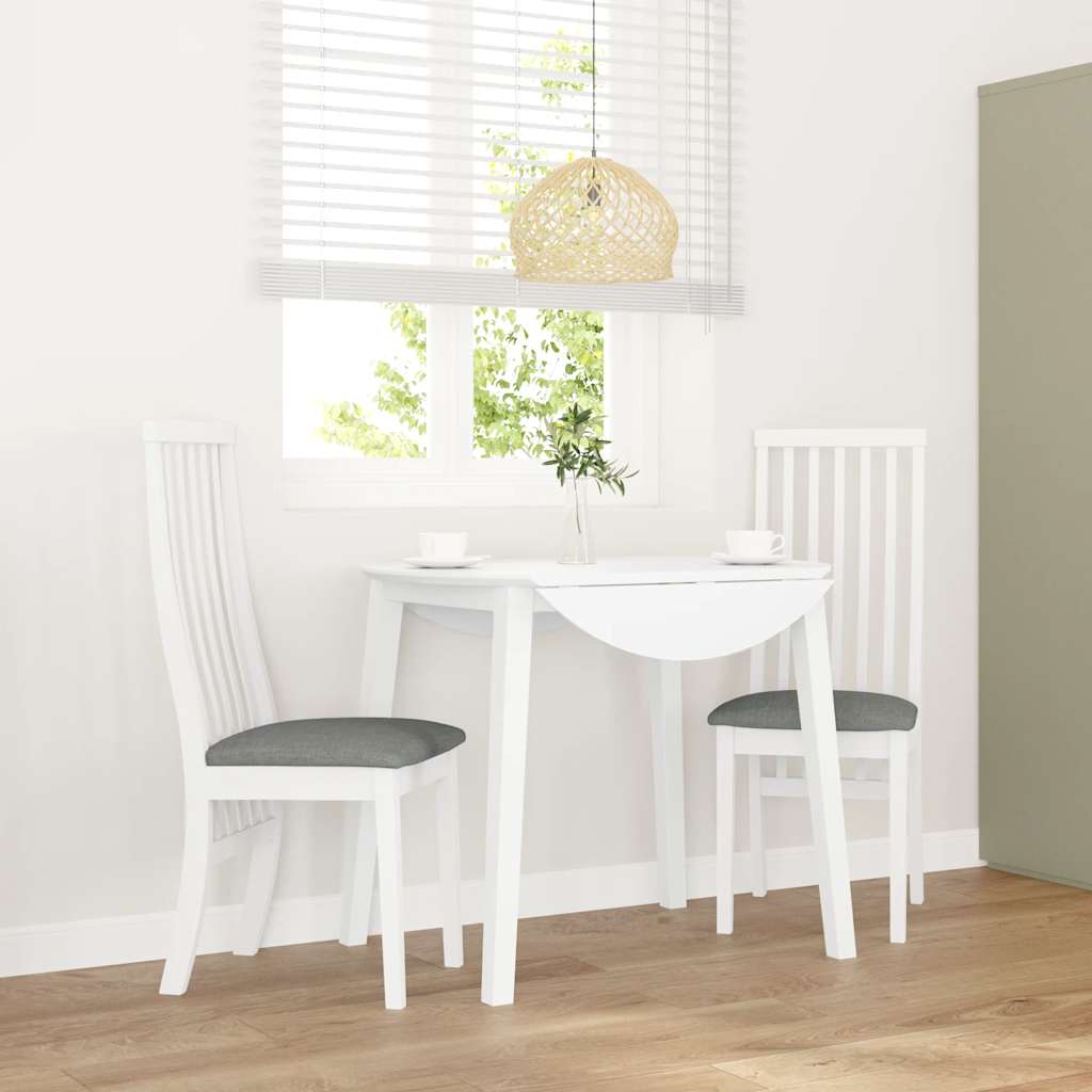 Sedie Da Pranzo Con Cuscini 2 Pz Bianco Legno Massello Di Hevea - Image 4