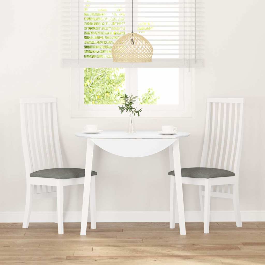 Sedie Da Pranzo Con Cuscini 2 Pz Bianco Legno Massello Di Hevea - Image 3