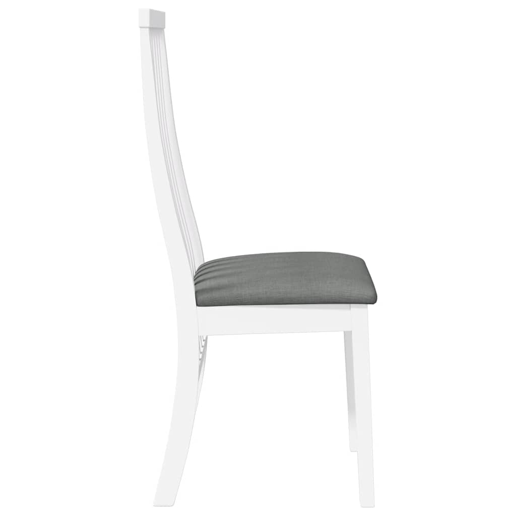 Sedie Da Pranzo Con Cuscini 2 Pz Bianco Legno Massello Di Hevea - Image 6