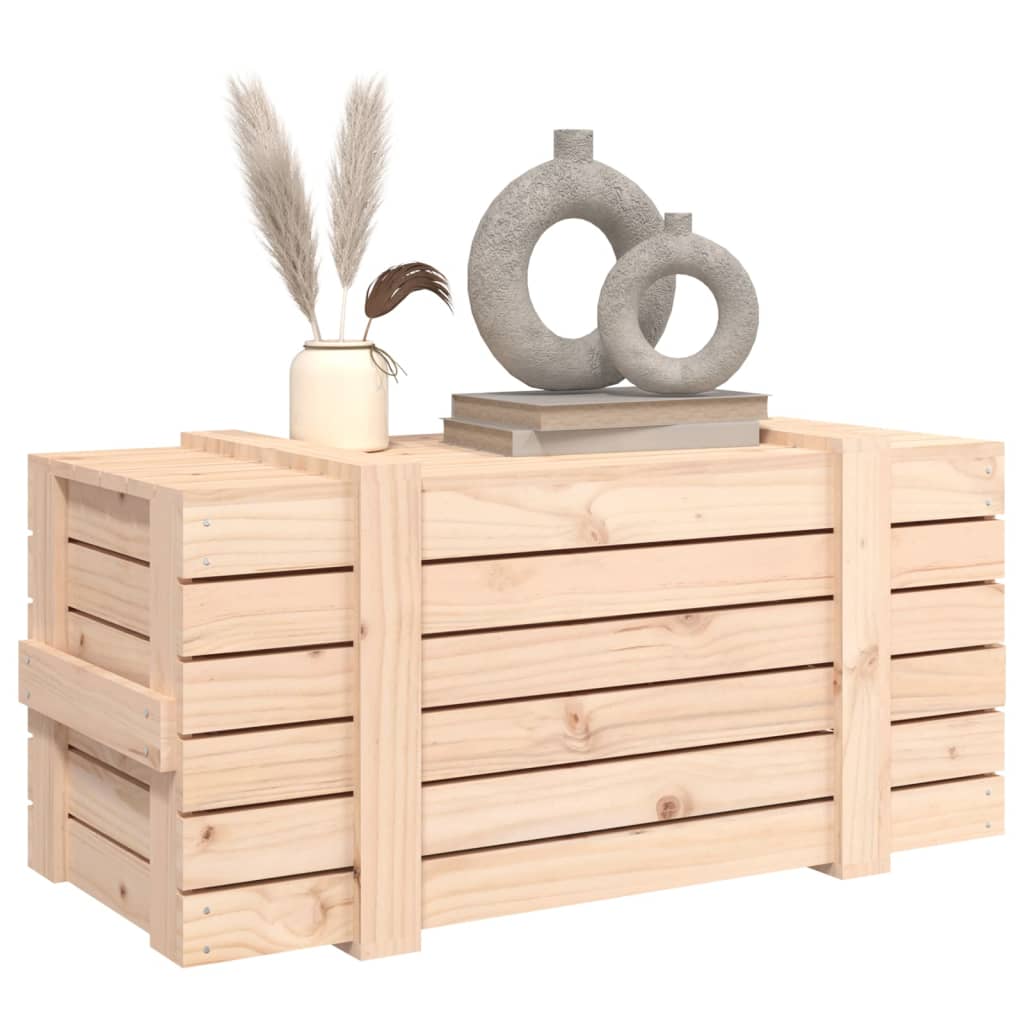 Contenitore Portaoggetti 91x40,5x42 Cm Legno Massello Di Pino - Image 3