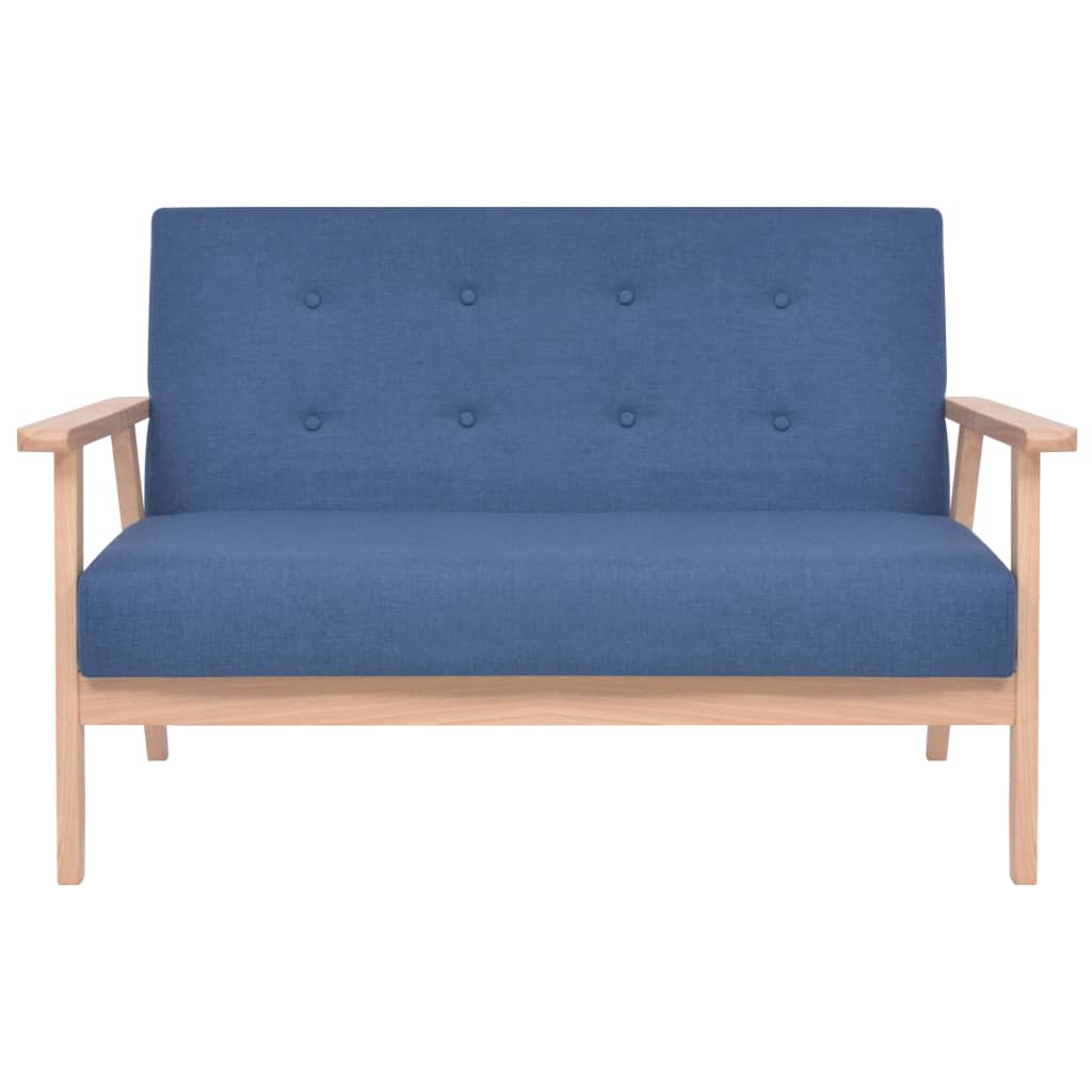 Set Di Divani 2 Pz In Tessuto Blu