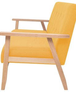 Divano A 3 Posti In Tessuto Giallo