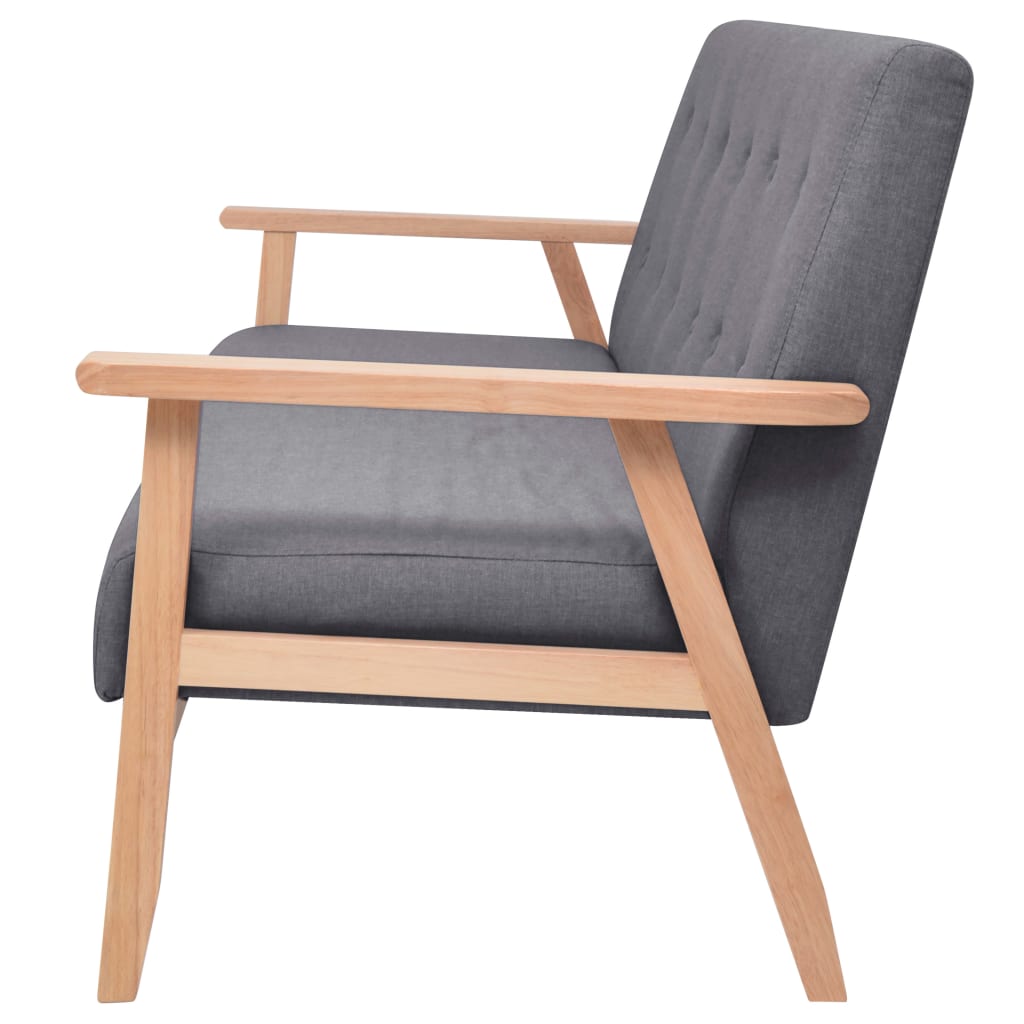 Set Di Divani 3 Pz In Tessuto Grigio Scuro - Image 2